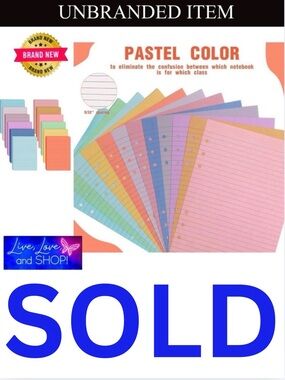 ❌ SOLD ❌ A5 6 Ring Refill Paper, Multicolored, 960 Sheets, NIP